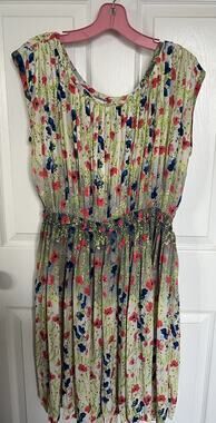 Anthropologie Yoana Baraschi Meadowlight Pleated Floral Dress M